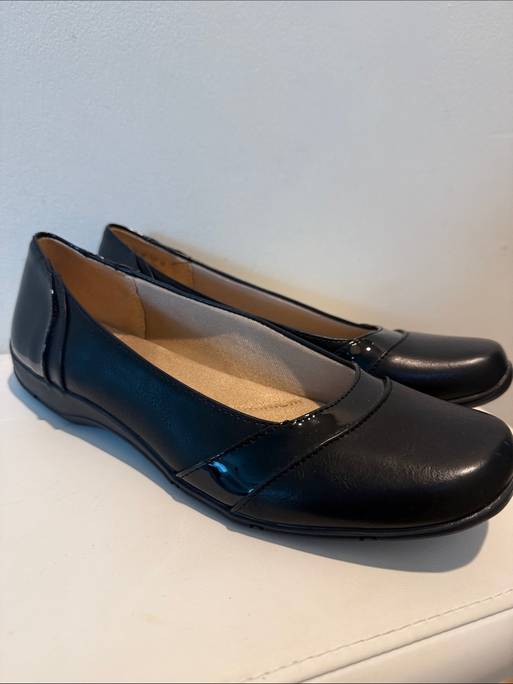 LifeStride Daydream Skimmers Black Comfort Slip-On Flats, Women’s 10